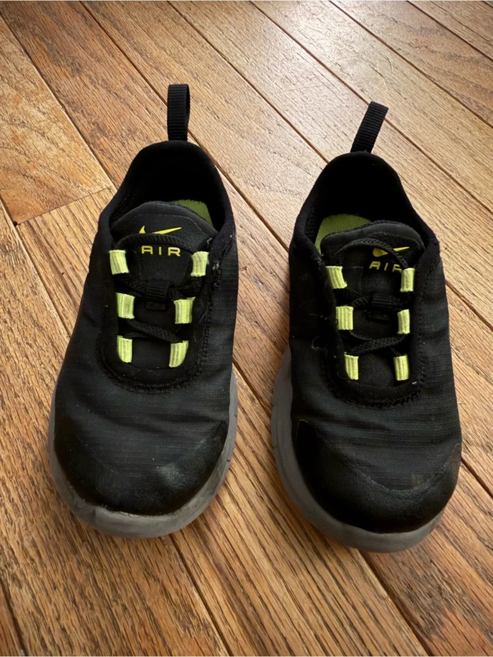 Nike Kids Black Sneakers with Neon Yellow Accents